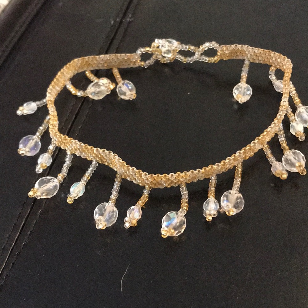 Hand beaded ankle bracelet